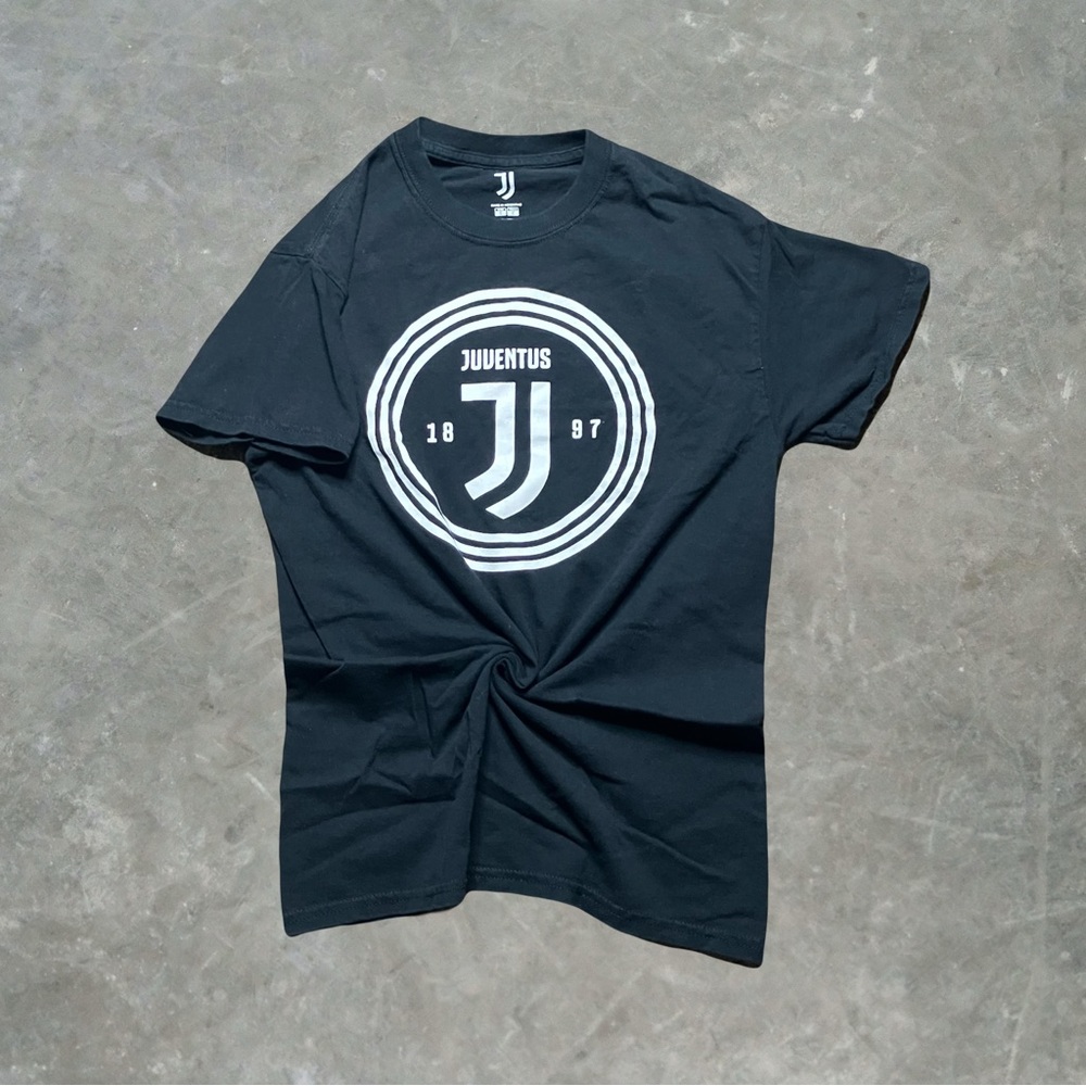 ☀️ Juventus Italian Serie A Soccer Tee Mens Size S Black/White